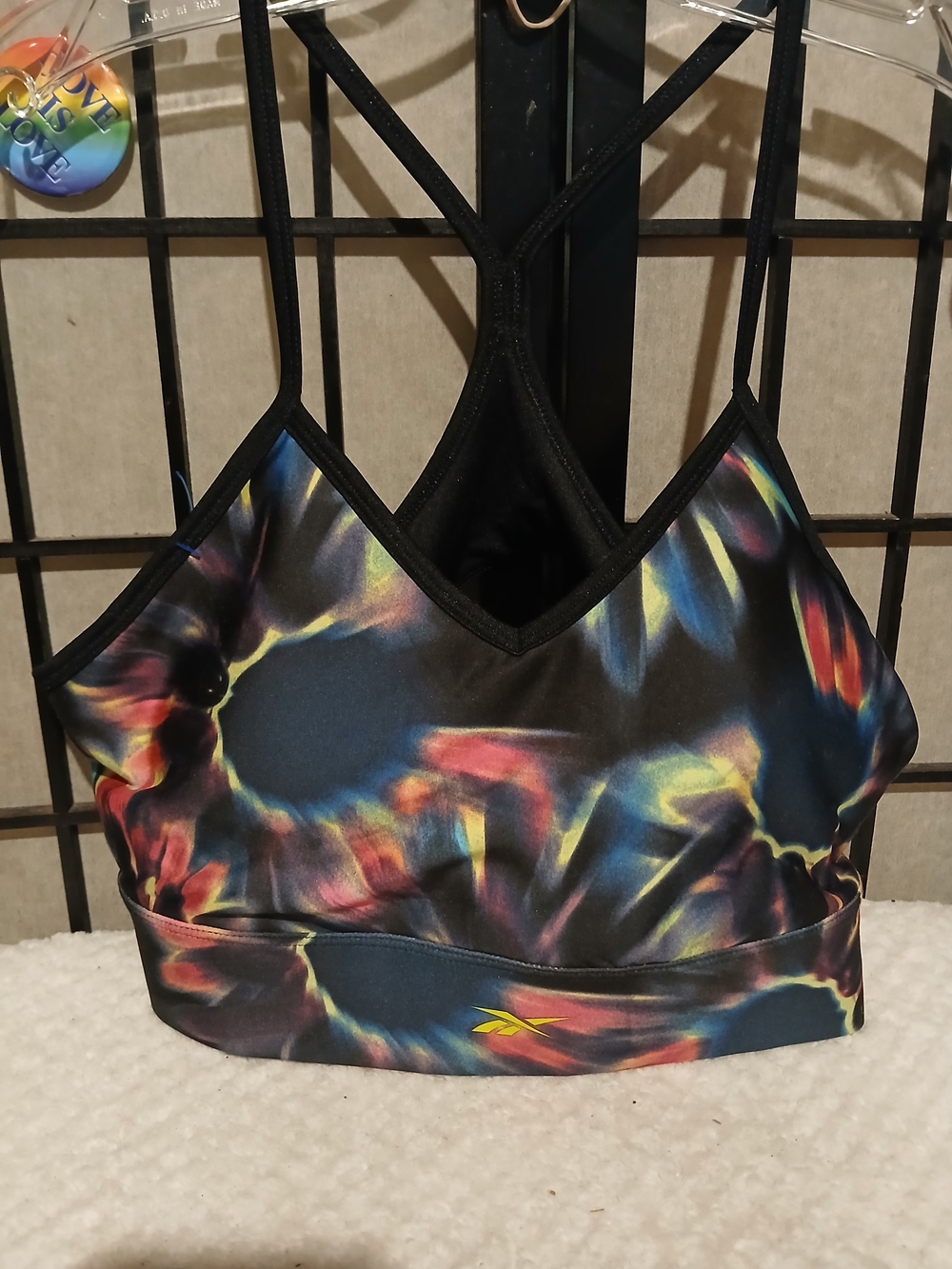 Reebok Women’s Tie-Dye Sports Bra - Black Multi